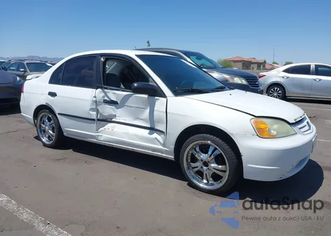 2001 Honda Civic Dx z USA, uszkodzony, nr VIN 1HGES152X1L063818